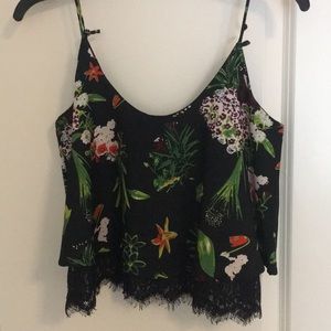 Cropped floral top